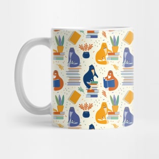 Cats Reading Books - Bookworms and Book Lovers - Colorful Books Mug